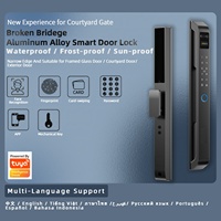 Serrure Tuya/TTlock Slim étanche IP65 avec déverrouillage par reconnaissance faciale 3D, pour verre coulissant encadré, caméra intégrée, utilisation extérieure, données cloud