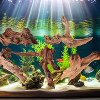 Bois flotté d'aquarium en gros pour aménagement paysager, durable, grand format, bois naturel poli, design moderne, forme irrégulière, emballage en vrac