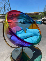 Chaise à balançoire suspendue en acrylique, chaise ronde transparente à bulles rotatives pour salon, offre spéciale