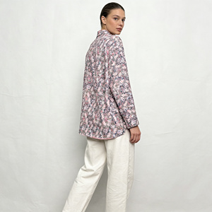 Blusa Oversize con Estampado Floral <span class=keywords><strong>Rosa</strong></span> para Mujer, Manga Larga, Cierre de Botones, Estilo Casual Boho, Camisa de Verano - Product Image 2