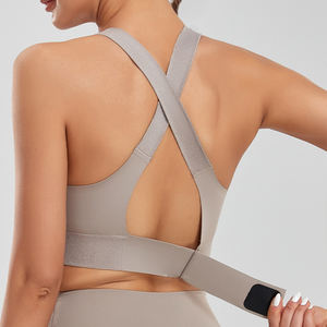 2025 presagio gran oferta correa trasera diseño moda sudor absorbente <span class=keywords><strong>cuatro</strong></span> vías estiramiento cremallera entrenamiento sujetadores deportivos señoras prendas de vestir - Product Image 4