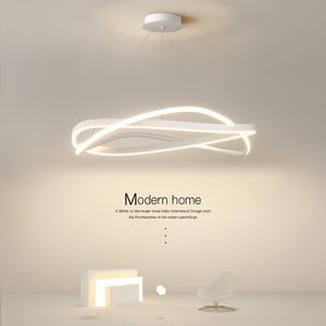 Italian Circular Acrylic Chandelier Large Pendant <b>Light</b> for Home Office Duplex Living & Dining Room Understated Black - Product Image 3