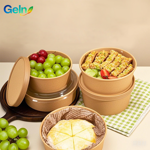 Bol à ramen <span class=keywords><strong>jetable</strong></span> en papier kraft, bols à salade avec couvercle - Product Image 1