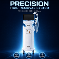 Machine d'épilation au laser à diode 808 nm, 4 longueurs d'onde (755/808/940/1064 nm), 4 tailles d'embouts interchangeables, refroidissement par air, usage commercial