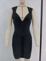 GHH12058 - Robe bandage côtelée élégante de couleur unie, style transfrontalier Europe-Amérique 2025