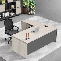 LR-BD-028 haut de gamme moderne en forme de L bureau d'ordinateur de bureau de direction meubles de luxe pour immeuble de bureaux de PDG pour haute puissance