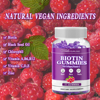 Vitamines pour la croissance des cheveux en gommes, magnésium, collagène, naturelles, pour des cheveux plus épais et plus volumineux, peau et ongles, comprimés de biotine, gommes à la biotine