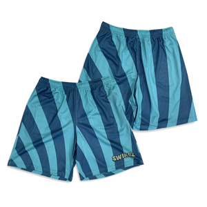 Pantalones cortos deportivos personalizados rayas azules patrón de sublimación impresión hombres correr baloncesto malla pantalones cortos - Product Image 1