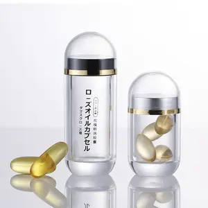 Botol produk kesehatan transparan bentuk peluru Tablet obat kapsul obat botol pil plastik padat