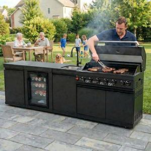Livraison rapide en 7 jours, vente flash Youya, <span class=keywords><strong>barbecue</strong></span> au propane/<span class=keywords><strong>gaz</strong></span> naturel noir 85000 BTU, ensemble de cuisine extérieure modulaire pour <span class=keywords><strong>balcon</strong></span> - Product Image 6