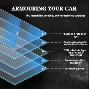 Aishide alta idrofobica trasparente TPU vetro finestrino per auto 7.5mil pellicola 90% VLT pellicola di sicurezza parabrezza anteriore per auto