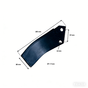 Lame de motoculteur robuste de 7 mm d'épaisseur, lame de broyeur à fléaux de 185 mm pour la coupe de l'herbe et de la paille agricoles - Product Image 1