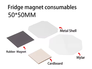 50*50Mm 63.5*63.5Mm Hình Vuông Tùy Chỉnh Hình Ảnh Tủ Lạnh Nam Châm Nút Máy Với Máy Cắt Và 100Pcs Nam Châm - Product Image 6
