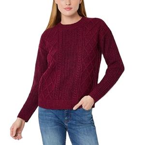 Pull-over d'hiver à col ras du cou à manches longues pour femmes, décontracté personnalisé, pull en tricot avec broderie sur le devant, doublure en coton de grande taille - Product Image 4