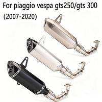 Pot d'échappement slip-on pour moto Piaggio Vespa GTS 250 GTS 300 2007-2017 2018 2019 2020, tube intermédiaire GTS300