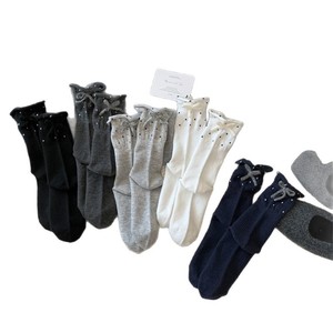 Calcetines de Algodón con Lazo y Puño Enrollado, Color Liso con Puntos, Cintura Elástica, para Mujer, Estilo <span class=keywords><strong>Huf</strong></span>, 2026 CE - Product Image 6