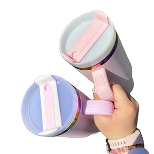 Mug isotherme H2.0 de 40 oz, rose et violet, gravé au laser, revêtement poudré arc-en-ciel, pour la Saint-Valentin, expédié depuis l'entrepôt américain - Product Image 5