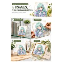 Papan Shikishi Anime Jepang Kustom SZ dengan Tepi Emas, Papan Seni Holografik Laser, Koleksi Pajangan Hadiah