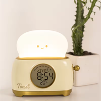 ICARER FAMILY Grille-pain Design Moderne Réveil de Table Numérique avec Rétro-Éclairage Intelligent Quartz Réveil Led Veilleuse Horloge pour Enfants