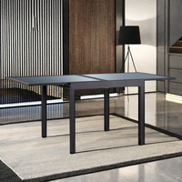 Ensemble table à manger en métal de style moderne table pliante extensible en verre table basse élévatrice peu encombrante en aluminium hall extérieur maison