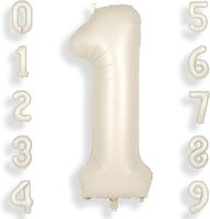 Ballon en aluminium Mylar de 40 pouces, couleur crème, chiffres géants, pour anniversaire, fête de naissance, décoration de fête
