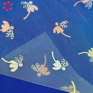 Nhà Sản Xuất Máy Dệt Warp Đan 100% Polyester Vải Tuyn Điện Lưới Crape Flock In Con Chuồn Chuồn Vải Trang Trí Thủ Công - Product Image 6