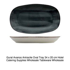 Avanos Anthracite Oval Serving Platter 34 × 20 cm Gural - Product Image 2