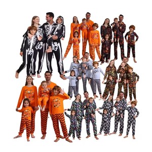 Atacado Barato de Alta Qualidade Trajes De Halloween Família Esqueletos Abóbora One Piece Jumpsuit Zipper up Halloween PJS Correspondência - Product Image 6