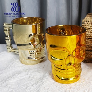 Taza de cristal de cerveza decorativa de galvanoplastia de oro de 520ml de Venta caliente - Product Image 3
