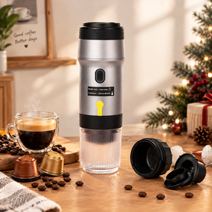 เครื่องชงกาแฟไฟฟ้าขนาดเล็ก สาย DC ชาร์จได้ เครื่องชงเอสเพรสโซแบบพกพา เครื่องชงกาแฟแบบมือถือ สำหรับรถยนต์ บ้าน และสำนักงาน - Product Image 1