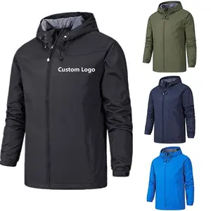 Ain-chaqueta cortavientos con logotipo personalizado para hombre, impermeable para la lluvia