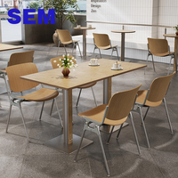 Set di Tavolini da Caffè Rotondi in Legno Stile Nordico SEM per Uso Commerciale e Ristorazione, Ecologici e Durevoli