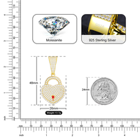 Dropshipping Bling Party Hiphop Bijoux Femmes Hommes Argent Sterling 925 Plaqué Or VVS Moissanite Collier Pendentif Coeur Glacé