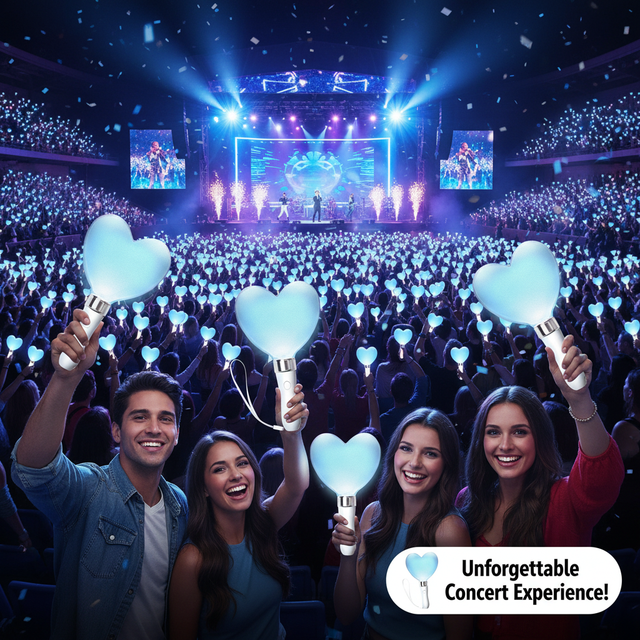 Personalizable Light Stick Custom 3D Heart Lightstick Cheering Sticks Kpop Lightstick for Concert Light