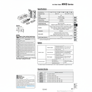 MXQ6-50CT โต๊ะสไลด์ลมนิวเมติก SMC - Product Image 1