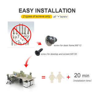 Professional Wooden Convertible Extendable 4-Person Modern Office Workstation Desk with Panel <strong>Top</strong> - Product Image 5