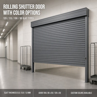 Porte à enroulement en acier de qualité professionnelle, coupe-vent, isolation personnalisable en option pour centre commercial, atelier