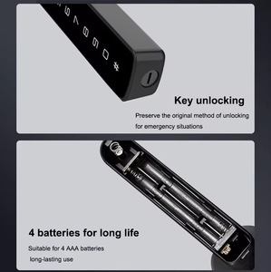 Wholesale Tuya for Bluetooth Wi-Fi Smart Lock Zinc Alloy &amp; Aluminum Fingerprint RFID Digital <strong>Matte</strong> <strong>Black</strong> <strong>Door</strong> Lock Handle Lever - Product Image 2