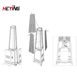 <span class=keywords><strong>Chauffage</strong></span> de terrasse à <span class=keywords><strong>gaz</strong></span> en acier inoxydable pour l'extérieur 2021, couverture de tour, tube en verre, <span class=keywords><strong>chauffage</strong></span> de terrasse en forme de pyramide - Product Image 5