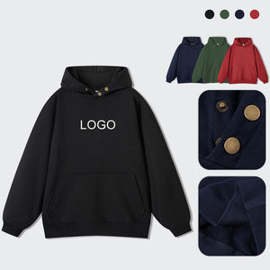 Conjunto de Sudadera con Capucha y Pantalones Deportivos Unisex de Algodón 100%, Gruesos, Extra Grandes, para Invierno, con Logotipo Personalizado Bordado o Impreso, Sin Cordón, OEM - Product Image 3