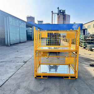 Jaula de palés de malla de almacenamiento apilable de pulverización electrostática ahuecada en todos los lados - Product Image 4