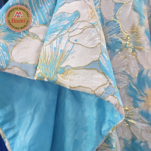 Abito Dashiki Boubou broccato africano blu lago Design unico nigeriano <span class=keywords><strong>da</strong></span> donna matrimonio <span class=keywords><strong>sposa</strong></span> festa del bacino <span class=keywords><strong>abiti</strong></span> - Product Image 3