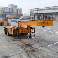 Nouvelle semi-remorque à châssis en acier JINFENG T700/Q345 à poutre droite pour conteneurs de 20 et 40 pieds, robuste, avec train de roulement de 28 tonnes