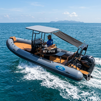 Bateau pneumatique rigide Hedia CE de haute qualité, 7 m, en Hypalon PVC, console 700, coque en V profond, pour la pêche, en aluminium, pour la navigation océanique