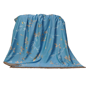 ผ้าห่มบลูฟีนิกซ์ ผ้าห่มหรูหรา ผสมไหม 50% ขนแพะทิเบต 50% สองด้าน นุ่มมาก อุ่นสบายสำหรับฤดูหนาว ใช้ได้กับโซฟาและเตียง - Product Image 1