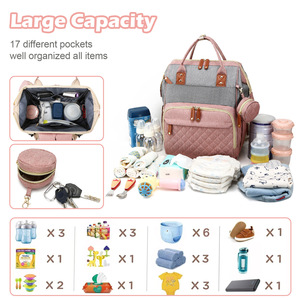 Mama- und Babytasche, doppelseitig tragbar, multifunktional, großes Fassungsvermögen, Oxford-Stoff, wasserdicht - Product Image 5