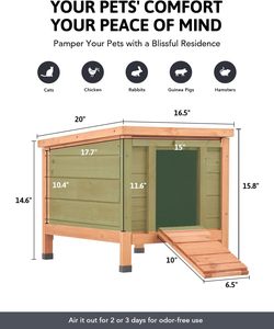Abri pour animaux de compagnie en bois sur mesure, fabricant OEM, maison pour chat et lapin résistante aux intempéries pour l'extérieur, pour poulets, cochons d'Inde, vente en gros - Product Image 2