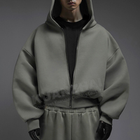 Ensemble sweat-shirt et pantalon de jogging streetwear pour homme, coupe oversize, en coton épais, personnalisable, style baggy