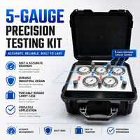 Kit de test de pression hydraulique pour excavatrice avec tuyaux de test, raccords, adaptateurs et étui