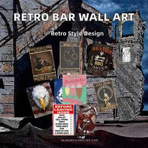 <span class=keywords><strong>Plaque</strong></span> murale créative en aluminium pour KTV, style vintage rétro, impression UV, taille personnalisable, couleur personnalisée, OEM/ODM, décoration murale pour la maison - Product Image 2